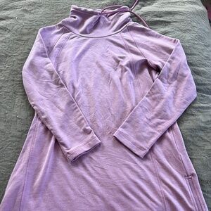 J. Jill Fit Funnel Neck Sweatshirt Tunic Dress Sz Small Pink Feminine Athleisure